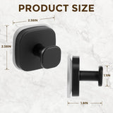 Suction Cup Hooks For Shower, No-Drill Towel Hooks For Bathrooms, Kitchen, Glass Door, Mirror, Tile, Shower Suction Hooks For Hanging Towels, Robe, Loofah, Christmas Wreath (Matte Black, 2 Pack)