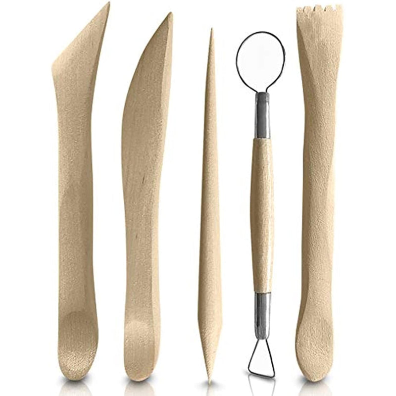 Polymer Clay Sculpting Tools Set - 5 Pcs Pottery Tool Kit - Ceramic Po