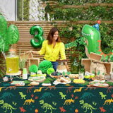 4 Dinosaur Tablecloths - 51 X 86.6 Dinosaur Fossil Table Cover, Rectangular Table Decorations For Kids Boy Baby Shower Birthday Party Supplies