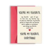 Happy Valentines Day Card For Him Her, Sweet Boyfriend Girlfriend Anniversary Bday Gifts, You Are My Favorite Everything