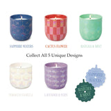 Paddywax Scented Candles Lustre Iridescent Ceramic Luxury Artisan Candle, 10-Ounce, Matte Blue - Sapphire Waters