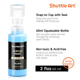 100 Colors Acrylic Paint, 2Oz/60Ml Bottles, Include 2 Sets Of 12 Paint Brushes, 1 Art Sponge & Palette, Premium For Artists, Beginners & Kids On Canvas Rocks Wood Ceramic