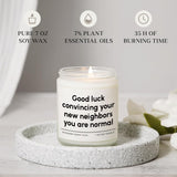 House Warming Gifts, New House/Home Candle, Funny Housewarming Gift For Friends, New Homeowner Gifts, First Apartment Essentials, Moving Away Gift, Handmade, 7Oz