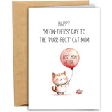 Cute Mother'S Day Card For Cat Mom, Funny Cat Mother'S Day Card For Cat Lover Owner, Naughty Mothers Day From Cat, Cat Mom Mothers Day Gift, Happy Meow-Thers Day Card