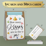 How Many Kisses Baby Shower Game, Mason Jar Baby Shower Game? Gender Neutral? Birthday, Christmas, Thanksgiving?Graduation Season Funny Party Game(1 Sign+50 Cards)