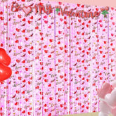 2 Pack 3.2Ft X 6.6Ft Valentine'S Day Love Metallic Foil Fringe Curtain