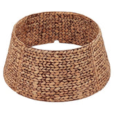 Rattan Christmas Tree Collar, Wicker Tree Skirt & Stand Base Cover (Brown Wash, 24 Inch)