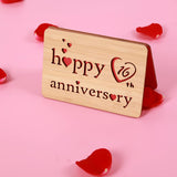 Wooden 16Th Anniversary Card,Handmade 16 Years Wedding Anniversary Greeting Cards,16Th Wood Anniversary Card For Her,Him,Husband,Wife