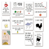 14 Pcs Funny Mini Love Notes Cards Anniversary Cards With Envelopes, For Valentines Day Him Her Husband Wife Boyfriend Girlfriend, Lunch Box Notes Card (Dlm082)