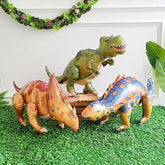 3PCS Large Dinosaur Balloons – 38" T-Rex, Triceratops & Ankylosaurus for Party Decorations