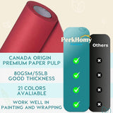 Perkhomy 17.8" X 1,440" (120') Red Kraft Paper Roll For Craft Bulletin Board Paper Art Table Covering Crafting Gift Wrapping Bouquet Packing Parcel 80Gsm 55Lb (Red, 17.8" X 120')