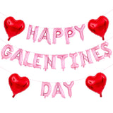 Happy Galentine'S Day Party Gecorations- Pink Happy Galentines Day Balloons Banner 16Inch Pink Leter Balloon Red Heart Balloons For Valentines Day Party Decorations Supplies