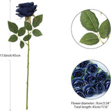 60 Pcs Fake Navy Blue Roses Artificial Flowers Bulk Realistic Silk Faux Rose With Stems For Wedding Decoration Anniversary Bridal Bouquet Diy Floral Arrangement Romantic Home Decor Gifts