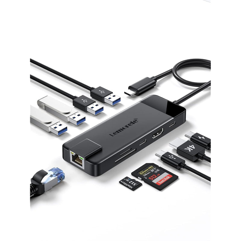 Usb C Hub Multiport Adapter 10-In-1 Usb C Dongle For Macbook Pro Air, Gigabit