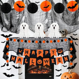 Halloween Party Decoration Kit: Ghost Banner, Creepy Cloth & Bat Stickers
