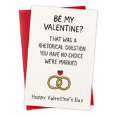 Funny Valentines Day Card For Husband Wife - Sarcastic Valentines Day Gifts Cards For Him Her Husband Wife - Will You Be My Valentine Card Valentine Card With Envelope For Married Couples