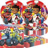 40Pcs Blaze And The Monster Party Supplies, Party Tableware Set For 20 Guests?Used For Birthday Party Supplies (Multicolor9)
