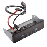 USB-C & USB 3.0 HUB 4 Ports Front Panel to Motherboard 20Pin Connector Cable for 5.25" CD-ROM Bay