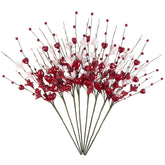 Valentines Day Decorations, 8Pcs Valentine Floral Picks, Red Pink Heart Shaped Flower Stems, Artificial Berry Dry Flower Fillers For Vase, Table Centerpiece, Wedding Arrangement, Galentines, 24Inch