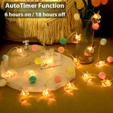 9.85Ft Unicorn String Lights Cute Pom Poms Fairy Led String Lights Battery Operated With Timer Decor Lights For Kids Bed