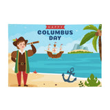 Happy Columbus Day Backdrops 47 * 71 Inches Holiday Party Photography Background Indoor Outdoor Festival Photo Banner Booth Props Wall Decoration