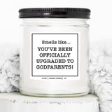 You Nique Designs Godparents Proposal Gift Candle 9 Oz Candle - God Parents Presents Proposal Gifts - Gift When Asking Someone To Be Godparents - Godparents Proposal Ideas (Mahogany Teakwood)