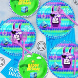 64Pcs Video Games Llama Party Tableware Supplies Including 32 Pcs Plates, 16 Pcs Forks And 16 Pcs Napkins, Video Games Theme Party Birthday Decorations