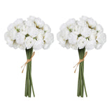 Ranunculus Artificial Flowers 18 Pcs Silk Flowers Artificial Peonies Faux Ranunculus Flowers For Diy Wedding Bouquet Bridal Shower Filler Flowers Decor(White)