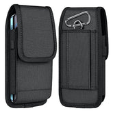 Cell Phone Pouch Nylon Belt Holster Case Compatible With Iphone 16/15/14/13/12/11 Pro Max & Plus Models, Samsung Galaxy S24/S23/S21 Fe, Black–Xl