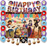 42Pc Coco Birthday Party Supplies Banner, Cupcake Toppers, Backdrop & Balloons