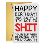Funny Birthday Cards For Women Men, Rude Birthday Card Gift For Nan Grandad Mom Dad, 50Th 60Th 70Th 80Th Birthday Card For Him Her, Happy Birthday Card Dad Mom