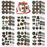 Happy New Year Stickers, 288 Pieces, 24 Sheets Colorful New Years Stickers Labels For Cards Envelopes Bags Gift New Years Eve Party Favor Supplies Decorations