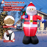 6 Ft Christmas Inflatable Santa Claus Outdoor Decorations, Blow Up Santa Claus With Gift Bag, Large Xmas Santa Carrying