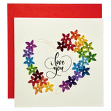 Handcrafted 3D Quilling Floral Heart I Love You Greeting Card For Love, Valentine'S Day, Mother'S Day, Father'S Day Or Anniversaries, Blank Inside, Ready To Gift, Includes Envelope