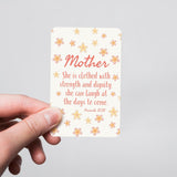 Wallet Scripture Cards - Mother, Prov 31:25 - Pack Of 12 Inspirational Christian Cards With Scripture Encouragement, Bible Verse Cards For Women & Men, Daily Prayer Cards For Devotions