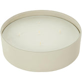 Deco 79 Metal Decorative Candle Pink Blush & Poppy Scented Textured 59oz 5 Wick Aromatherapy Candle with White Wax, Wax Aromatherapy Candle 9" x 9" x 3", Cream