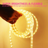 5050 Rgb Led Strip Lights Ac 110V Home Decoration Multi-Colors/Dimmable/Multi-Modes/Waterproof/Flexible Led Rope Light With Remote (65.5Ft/20M)