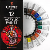 12 X 12Ml Acrylic Paint Set | Value Beginner Set For Starters Or Adult Artists | Quality Intense Colors | Smooth To Use On Range Of Surfaces | In Neat Presentation Box