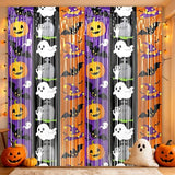 2PCS Halloween Metallic Foil Fringe Curtains Backdrop Streamers Decor