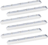 6 Pack 4FT LED Vapor Tight Lights 60W 50W 40W IP65 Waterproof CCT Selectable Shop Fixtures
