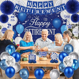 Blue Retirement Party Decorations for Women, Blue Happy Retired