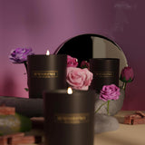 Rose & Sandalwood Scented Candle | Soy Christmas Candles, Black Candle For Home | Holiday Candles Gifts For Women And Men | Home Fragrance | Aromatherapy | 8Oz, 45 Hour Burn