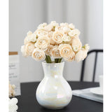 18 Pcs Champagne Ranunculus Artificial Flowers Silk Ranunculus Flowers Bulk Real Touch Mini For Wedding Diy Bouquets Home Decor Arrangements