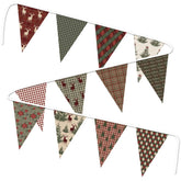 Retro Style Christmas Banner For Indoor Or Outdoor Decorations - Xmas Party Yard Sign Fabric Pennant For Vintage Reindeer Garland - Fireplace Decor