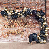 121PCS Black Gold Balloon Garland Kit for Birthday, Graduation, and Parties