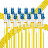 - 2M-6Pack LC to LC Single Mode Fiber Patch Cable OS2, SM Fiber Optic Cable, SMF Singlemode Fiber Jumper Cord, Duplex, 9/125um, Yellow, LSZH,