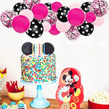 93Pcs Pink Mini Mouse Balloon Arch Kit Rose Red Black Confetti Polka Dot Balloons