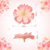 Cherry Blossom Heads,100Pcs Artificial Fake Silk Cherry Blossom Petals Sakura Floral Head Decor For Craft Wedding Party Cap Dress Diy Supply (Orange Pink)
