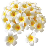 100Pcs White Foam Hawaiian Frangipani Artificial Plumeria Flower Petals Cap Hair Hat Wreath Floral Diy Home Wedding Decoration 5Cm
