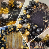 100Pcs Black Gold 12-Inch Metallic Latex Balloons for Party Decorations